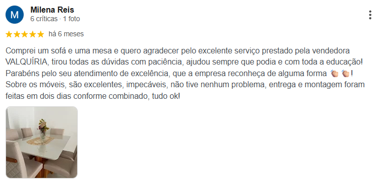 Avaliação real de cliente Garimpo Outlet 1