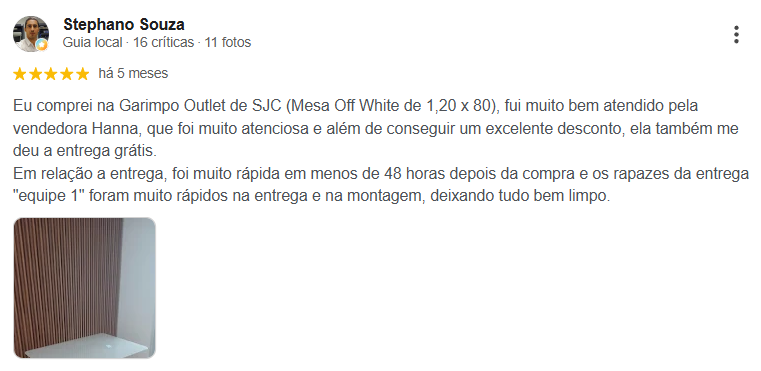 Avaliação real de cliente Garimpo Outlet 12