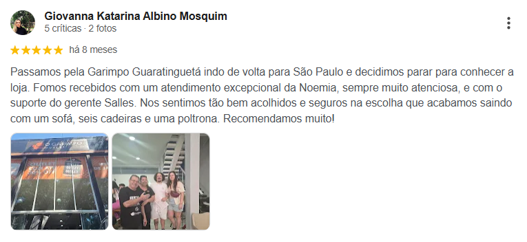 Avaliação real de cliente Garimpo Outlet 5