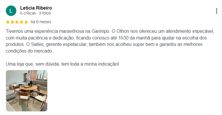 Avaliação real de cliente Garimpo Outlet 6