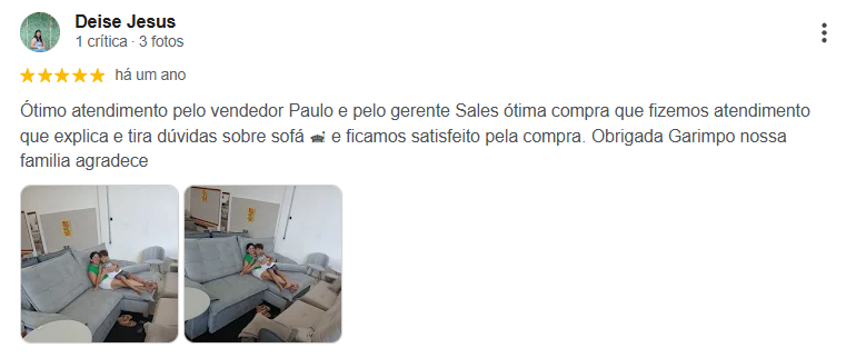 Avaliação real de cliente Garimpo Outlet 8